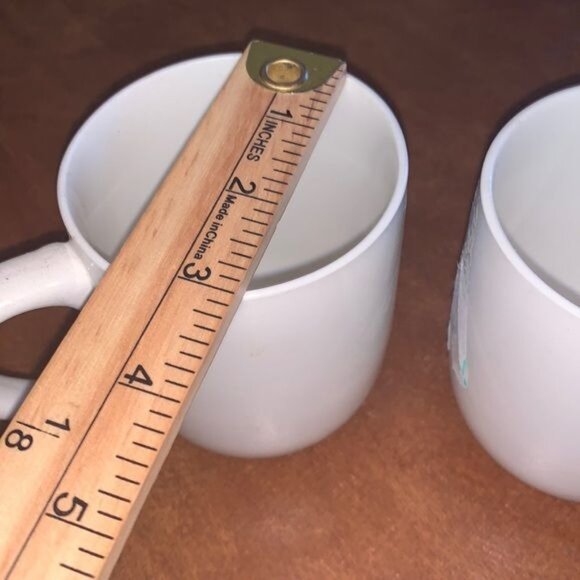 Set Of 4 Mainstays White Ceramic Coffee Mugs 10 Oz - Made In China - Picture 7 of 8